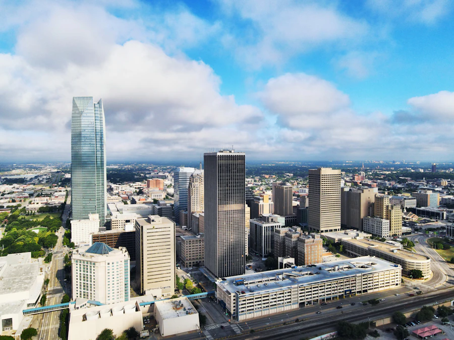 Aerial view of downtown Oklahoma City
