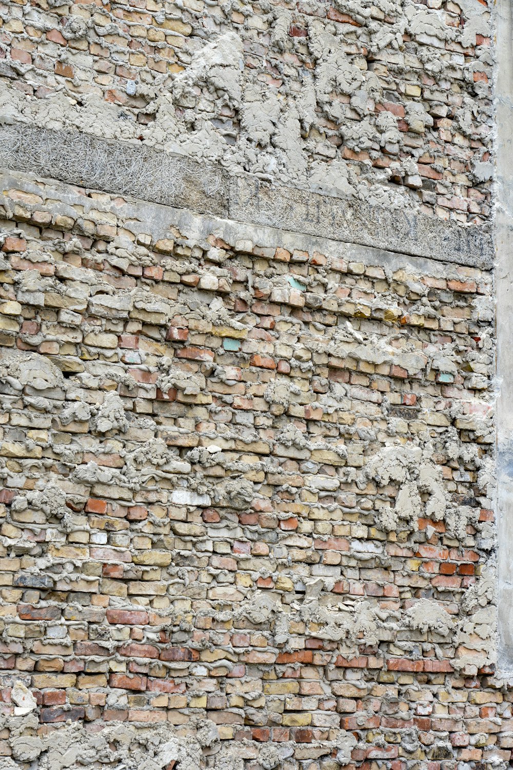 grey and brown brick wall