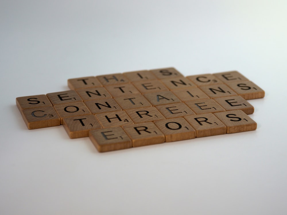 brown wooden blocks on white table