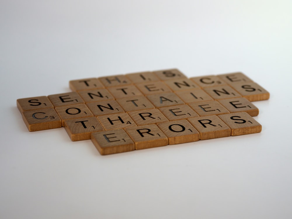 brown wooden blocks on white table