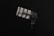black and gray microphone with stand