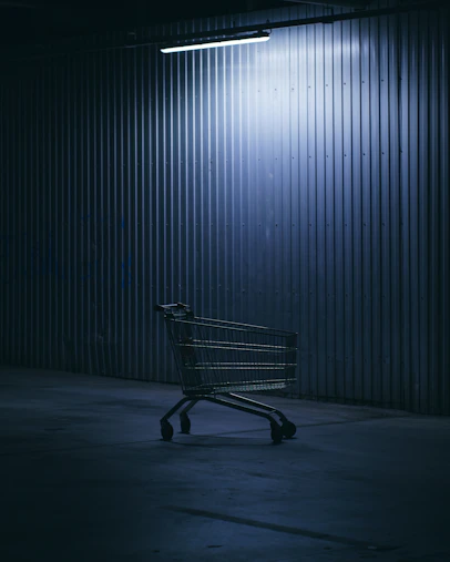 shopping cart in a room