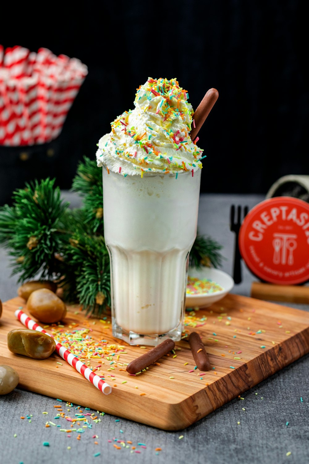 ice cream in clear glass cup