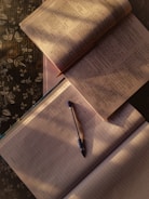 black pen on white paper