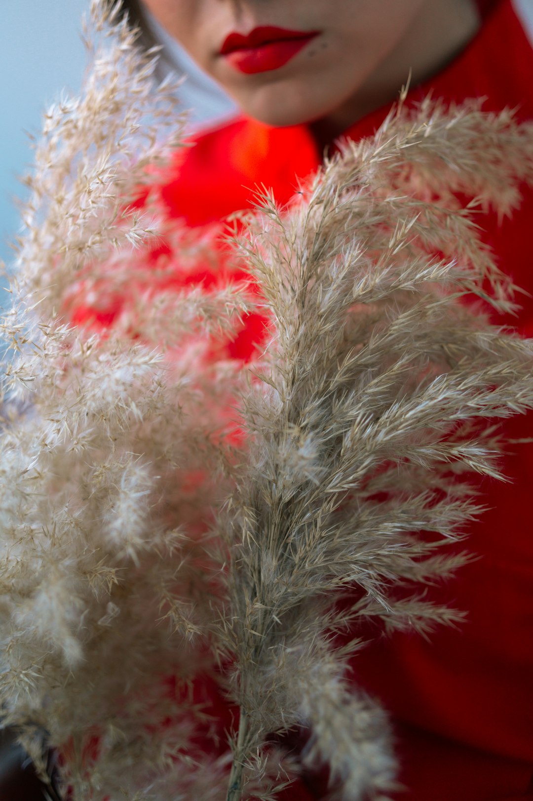 white and red fur textile