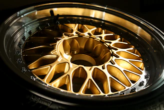 black and silver car wheel