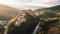 The majestic medieval castle overlooking the Vltava River in Český Krumlov.