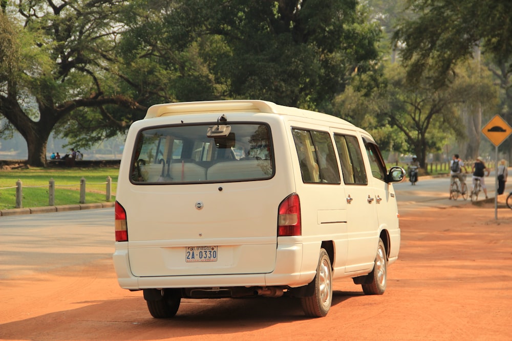 white volkswagen t-2 on road