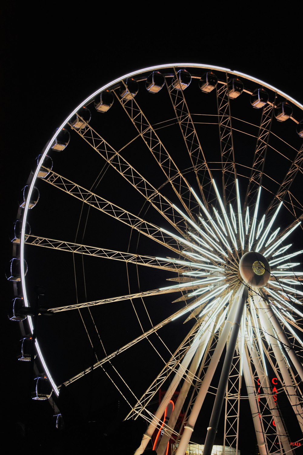 white and black ferris wheel