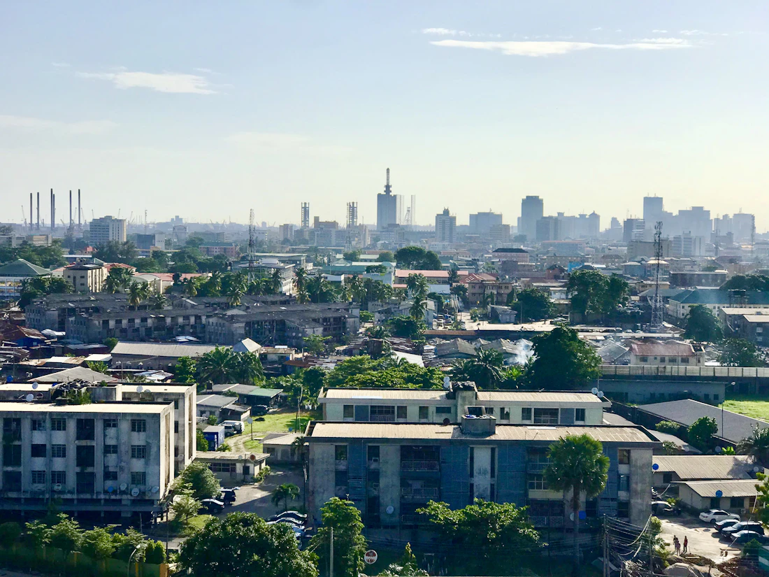Lagos cityscape looking toward the business district