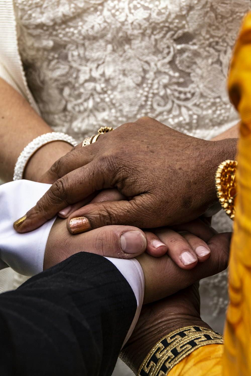 man and woman holding hands