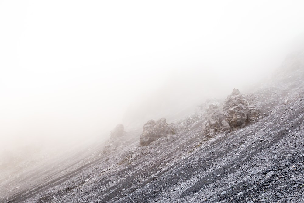 snow covered mountain during daytime