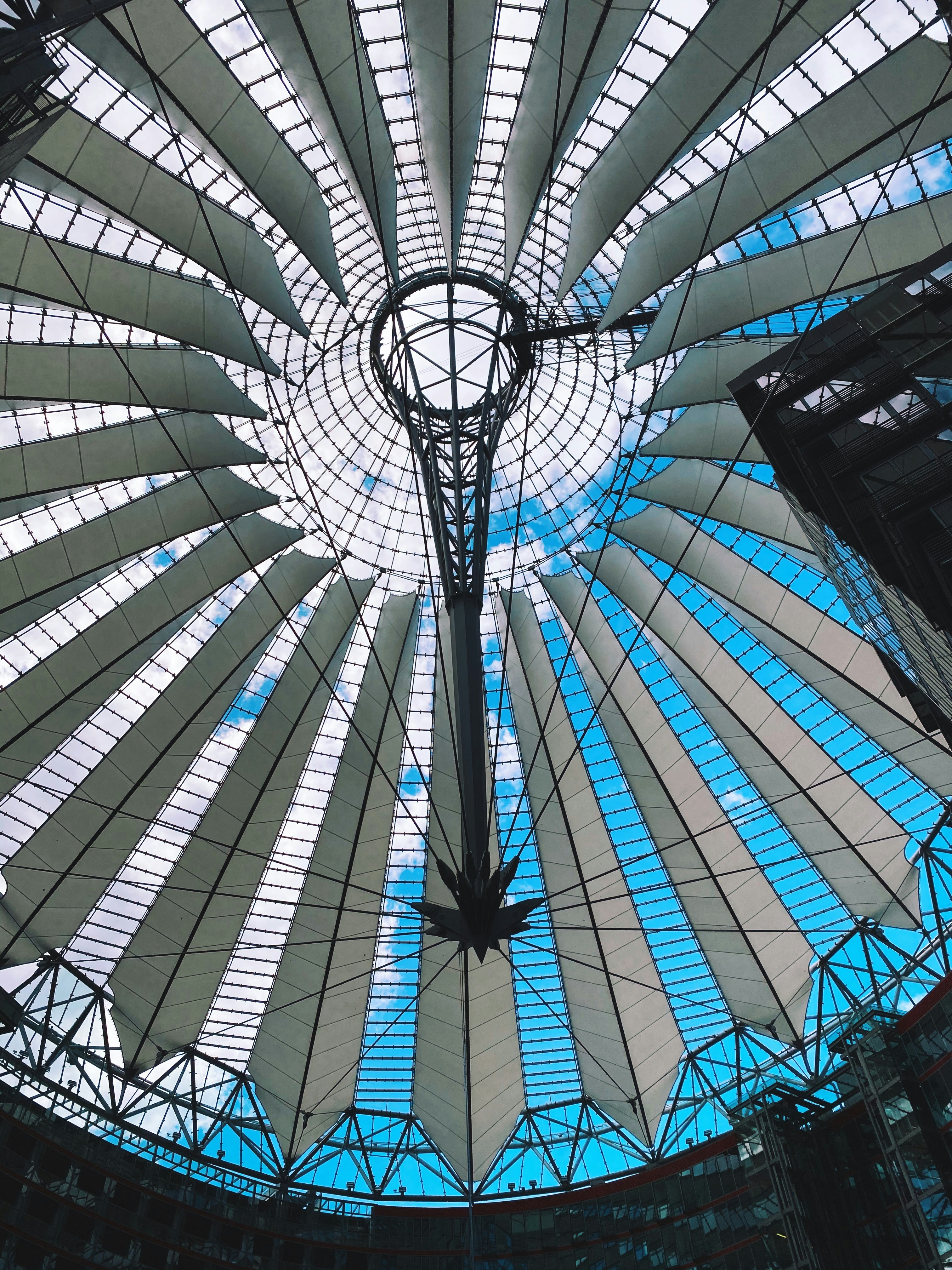 white and black glass roof