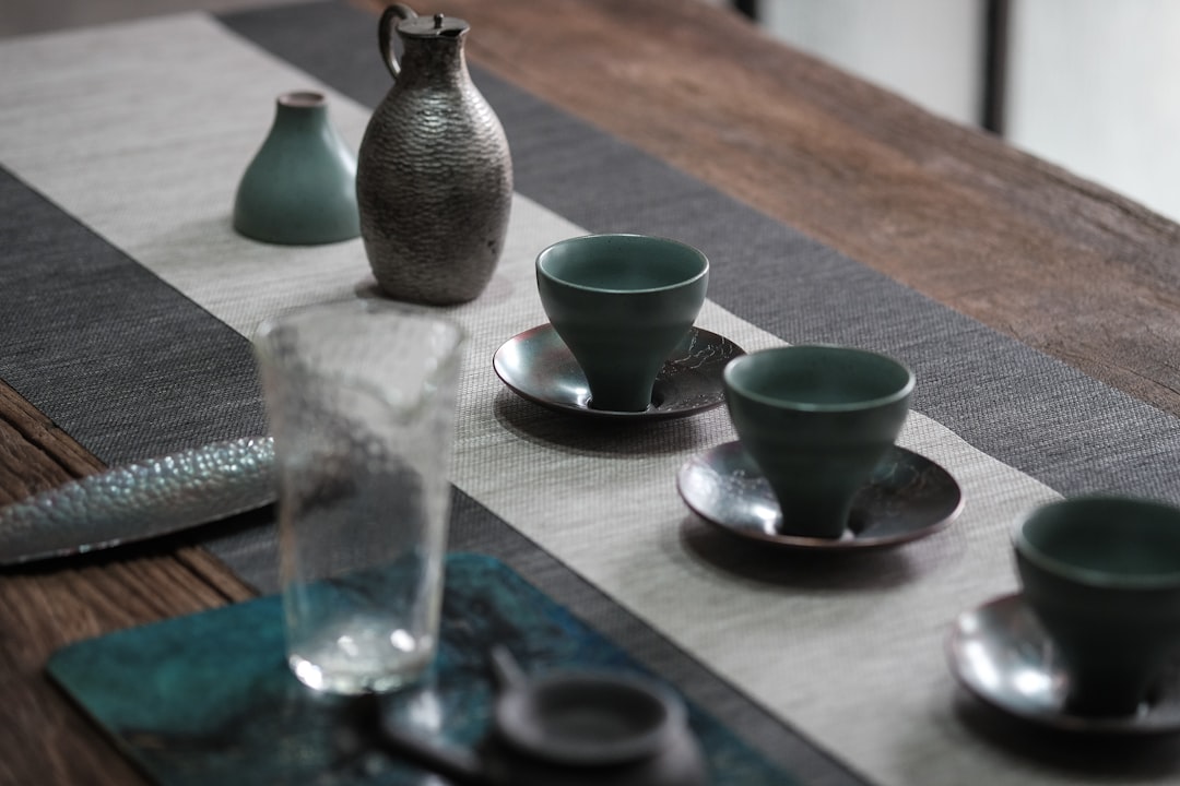 gray ceramic bowl on table