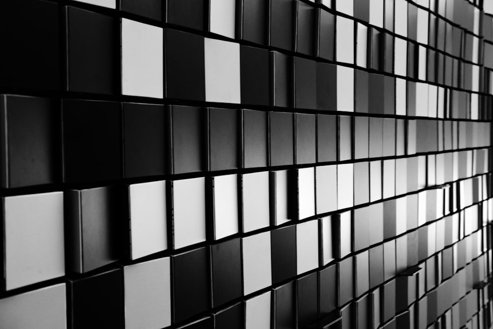 black and white checkered wall