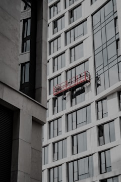 red and white concrete building