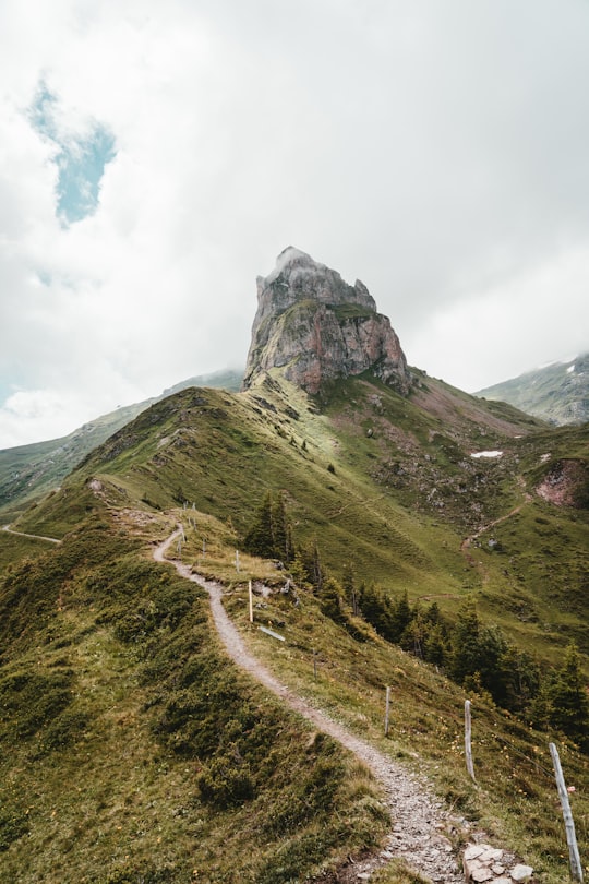 green and brown mountain under white clouds during daytime in Flums Switzerland