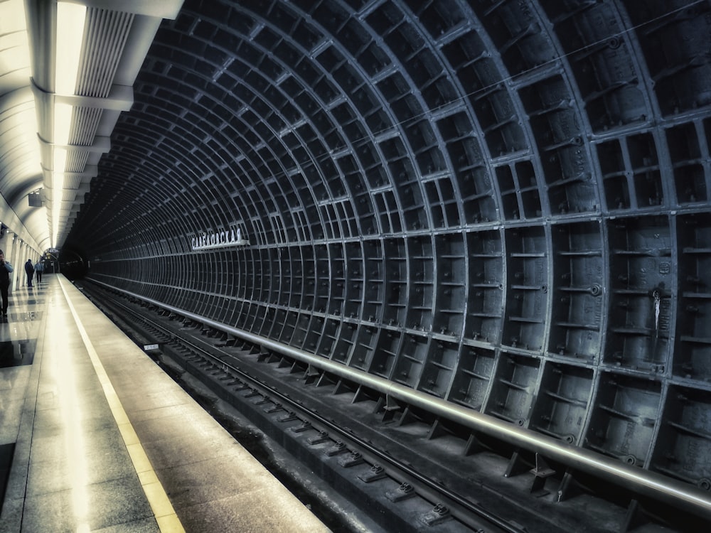 black metal train rail during daytime