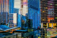 A vibrant cityscape showcasing modern architecture.