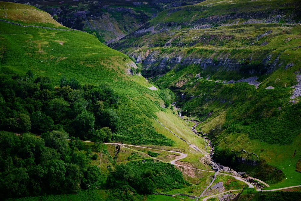 green grass covered mountain during daytime