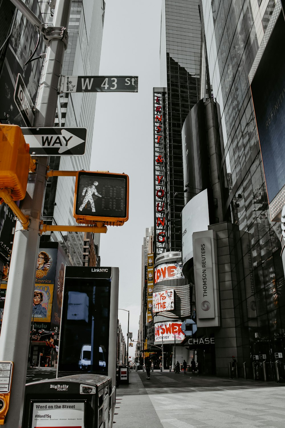 black and white street sign