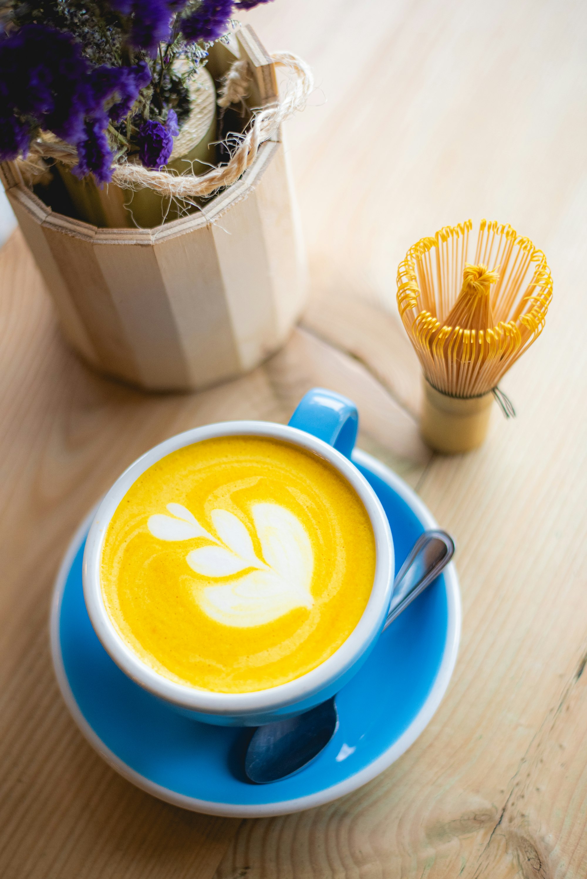 A turmeric latte at a coffee shop