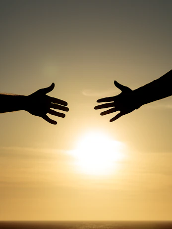 silhouette of persons hand