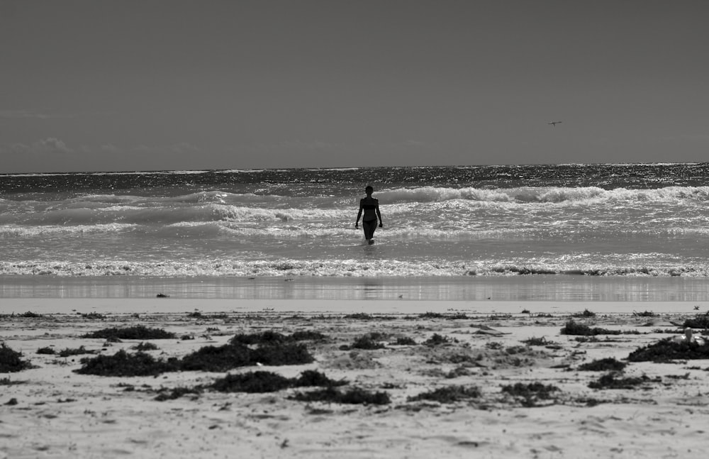 person walking on beach during daytime