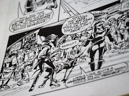 A colorful comic strip depicting a humorous conversation between two quirky characters.