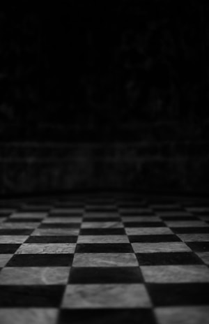 black and white checkered textile