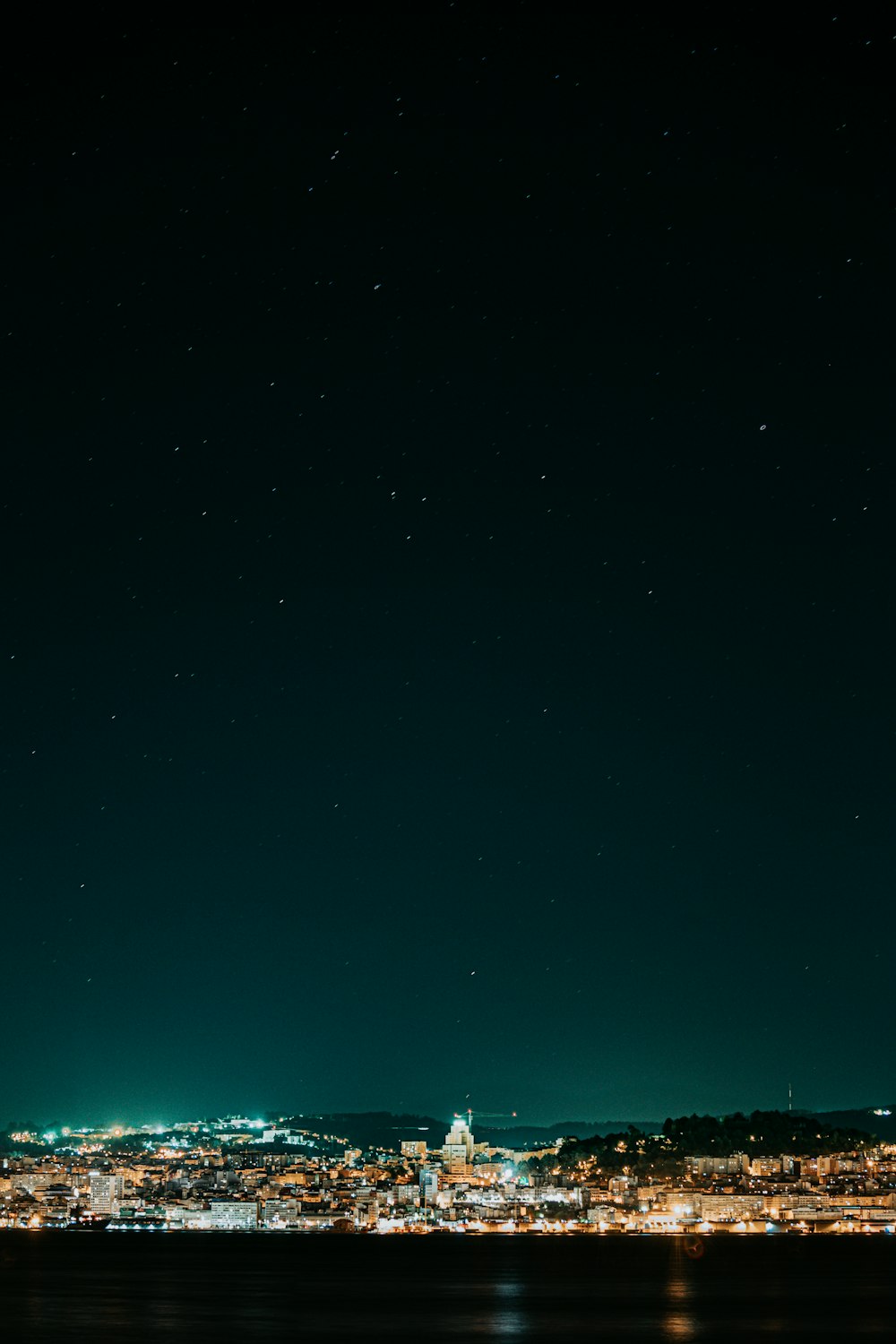 green and black sky during night time