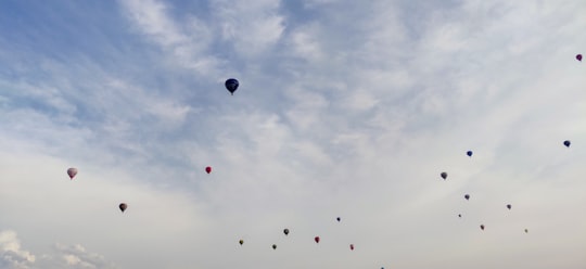 hot air balloons in the sky in Vilnius Lithuania