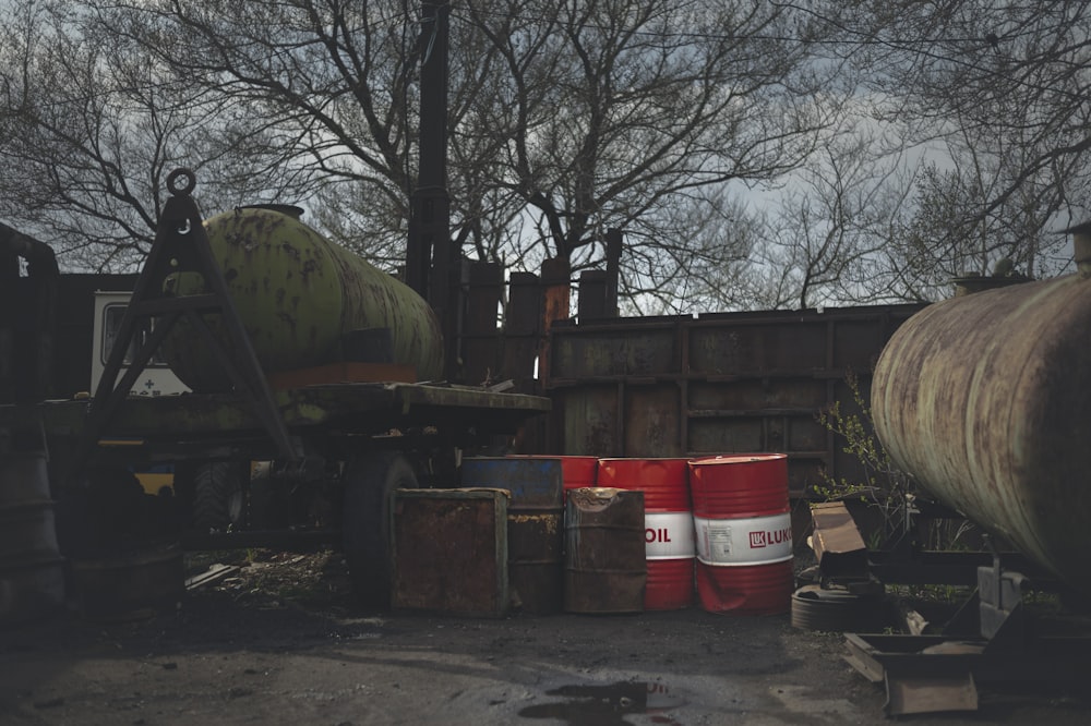 red plastic container on brown wooden table