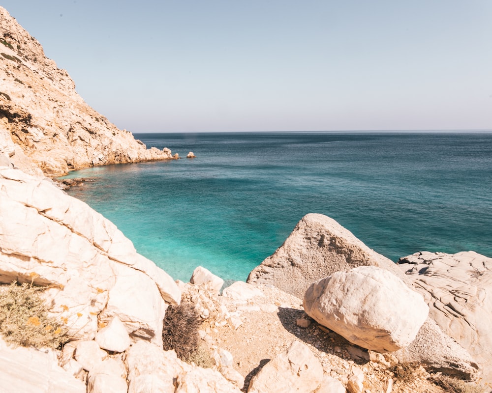 white rocky shore during daytime