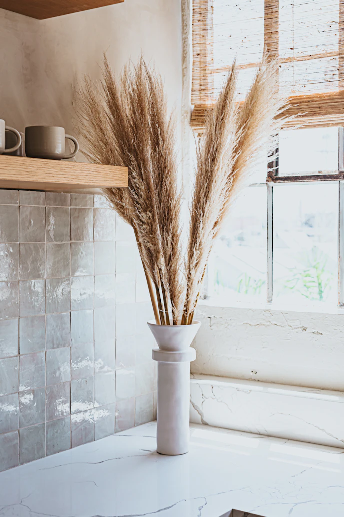 Dried Pampas Grass Stems in Budget Home Decor Vase 2026