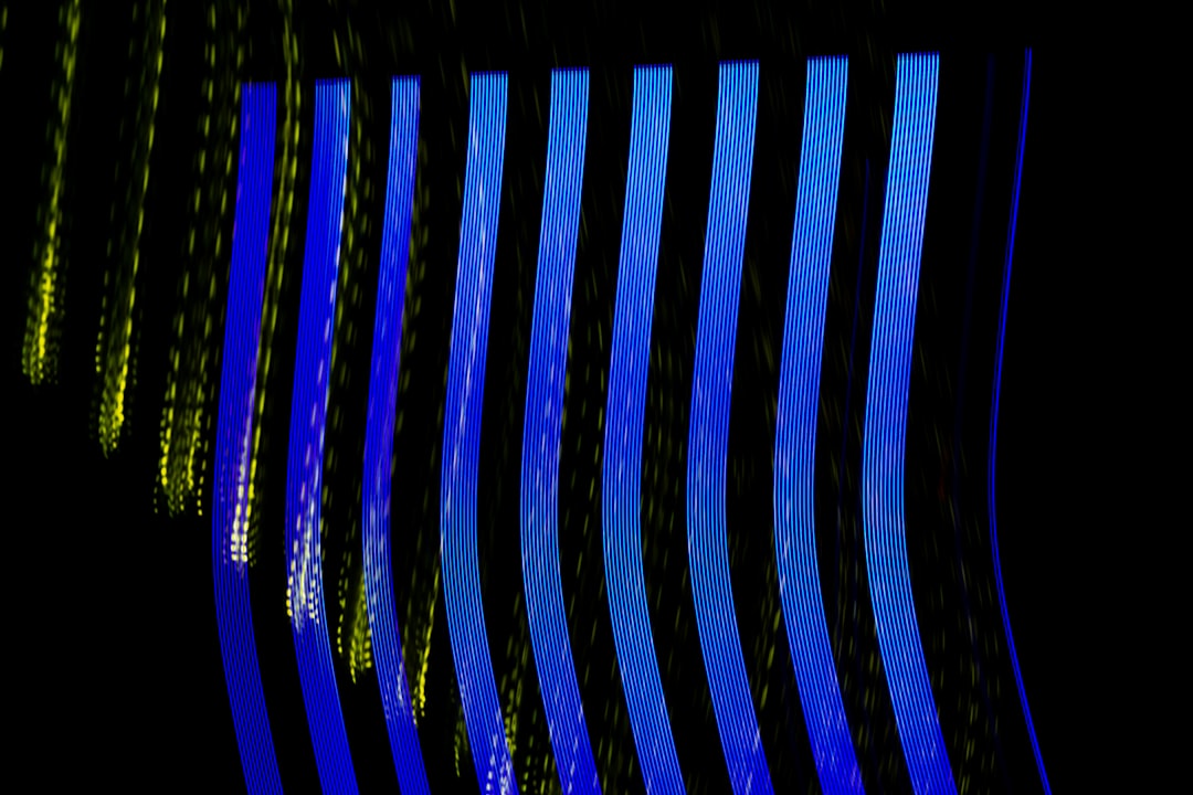 blue and white striped lights