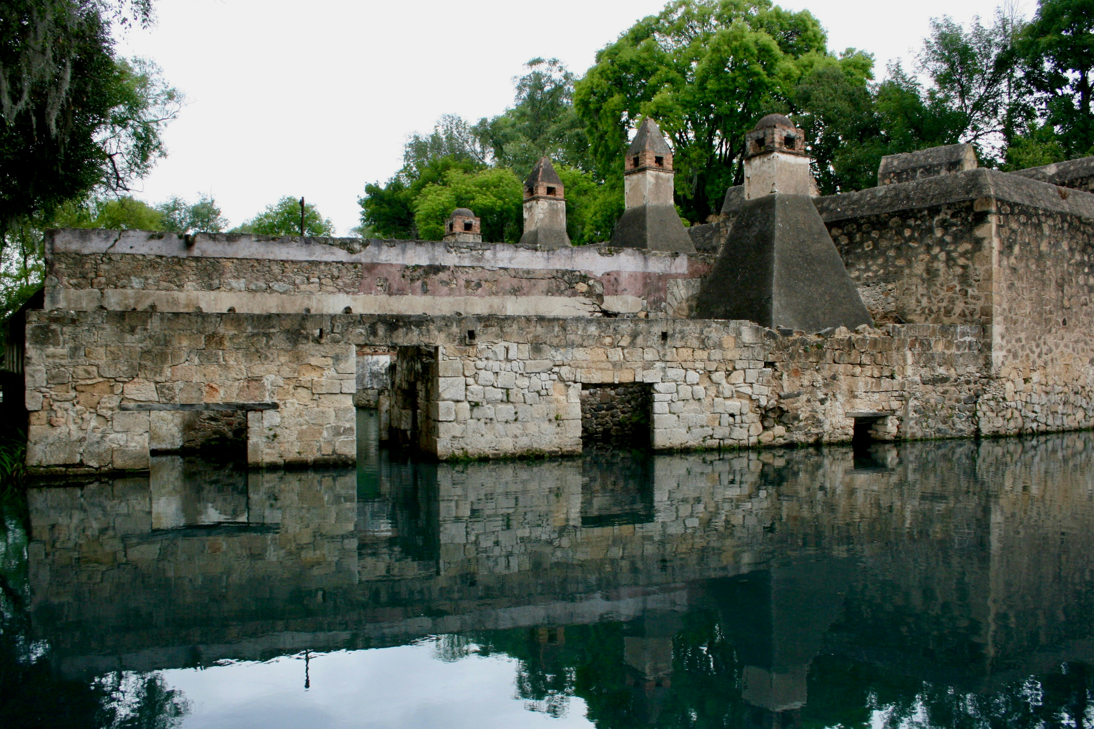 Ruins of furnaces where silver ore was processed in the Hacienda San Miguel Regla, Hidalgo México. 