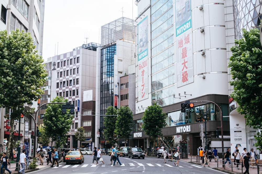 people walking on pedestrian lane near white concrete building during daytime