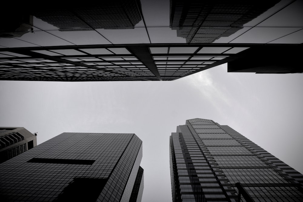 low angle photography of high rise buildings