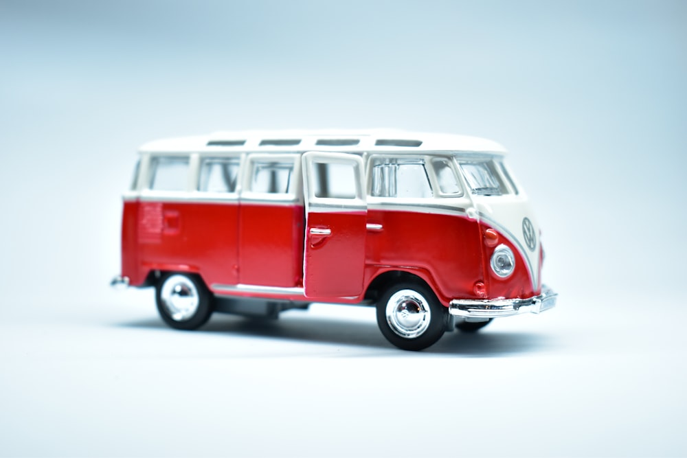 red and white volkswagen t-2