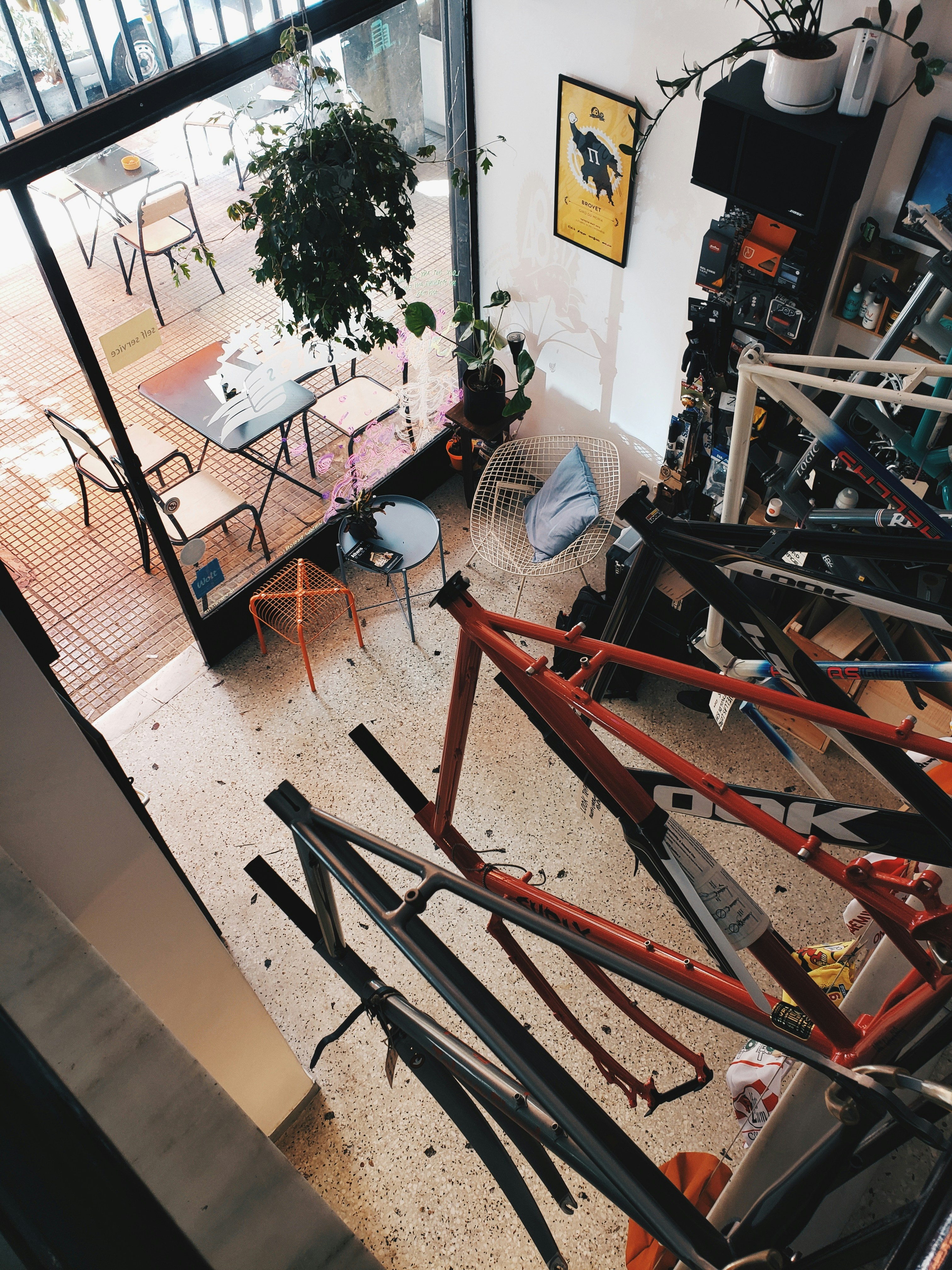 black and red metal frame