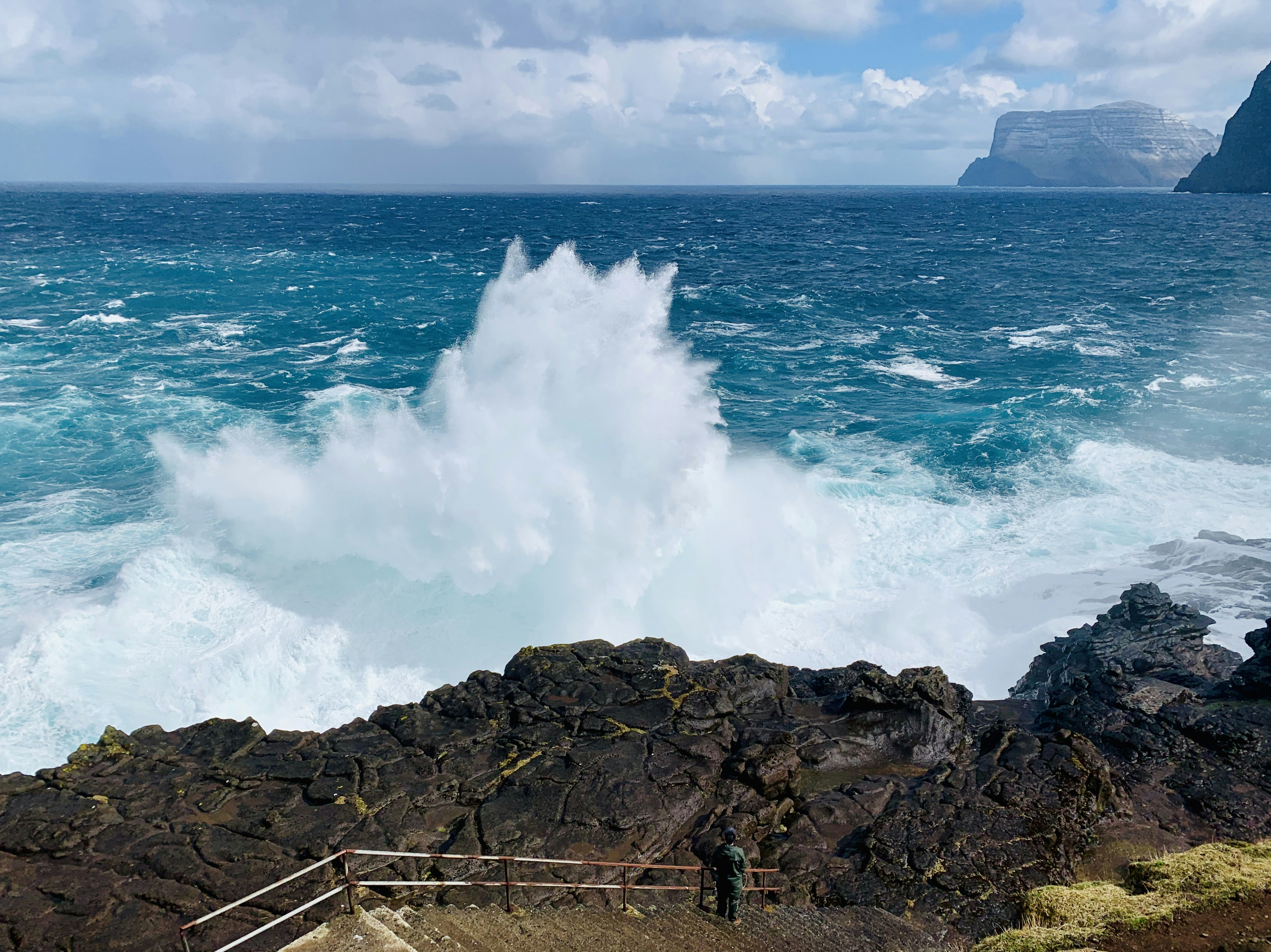Ocean waves crashing on rocky shore during daytime photo – Free Faroe ...
