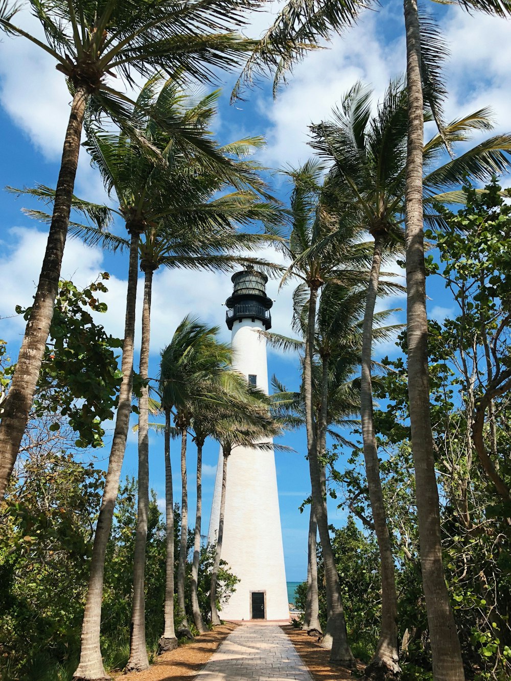 white and black lighthouse under blue sky during daytime