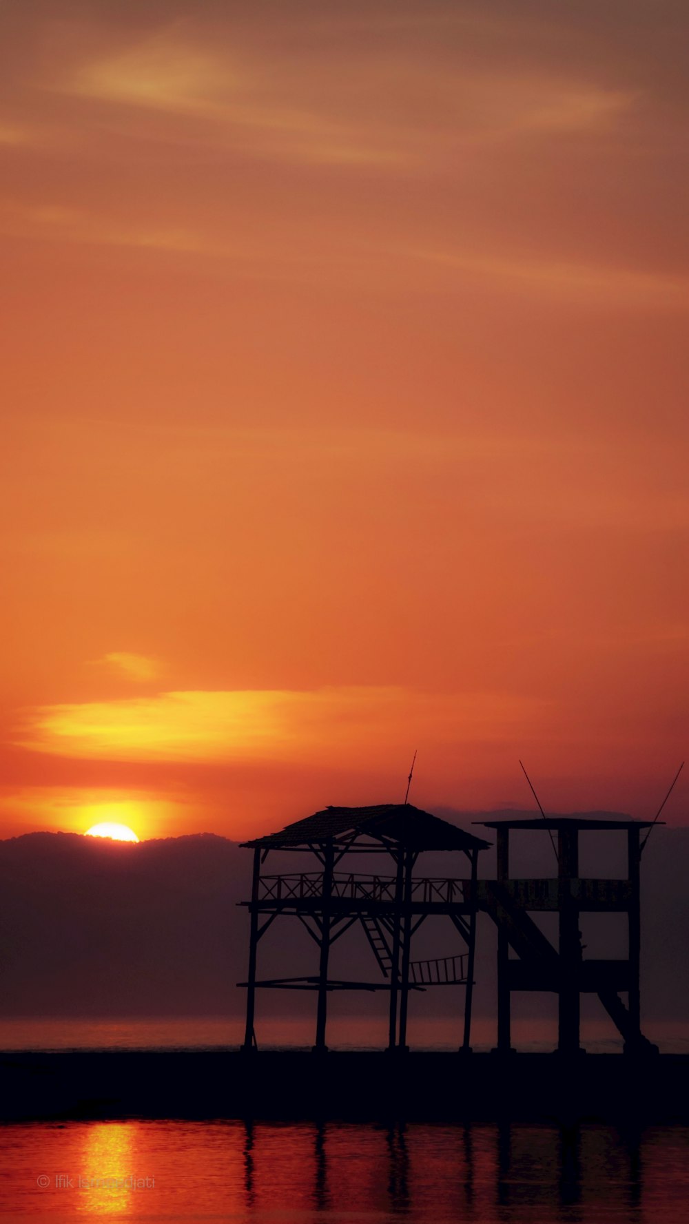 silhouette of house during sunset