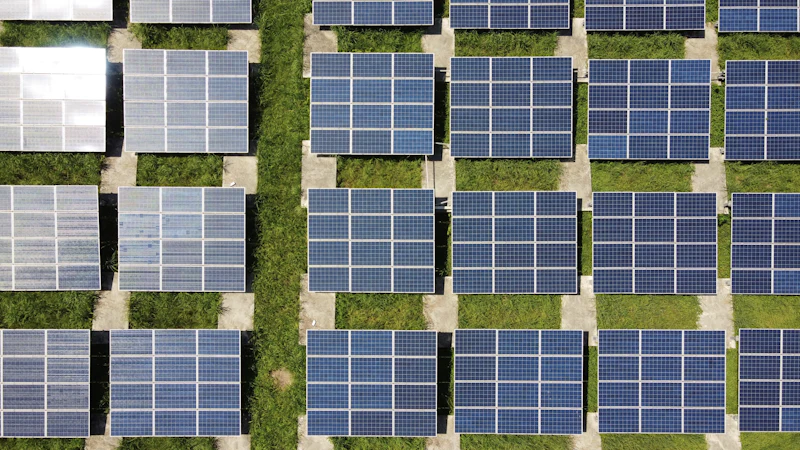 Aerial view of solar panels