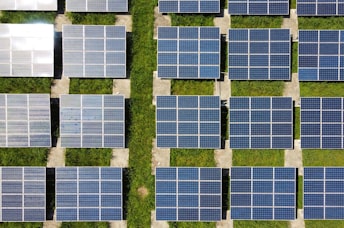 white and blue solar panels