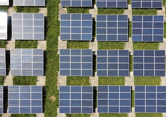 white and blue solar panels