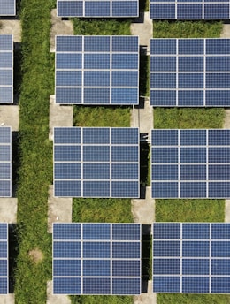 white and blue solar panels