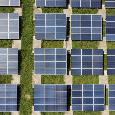 white and blue solar panels