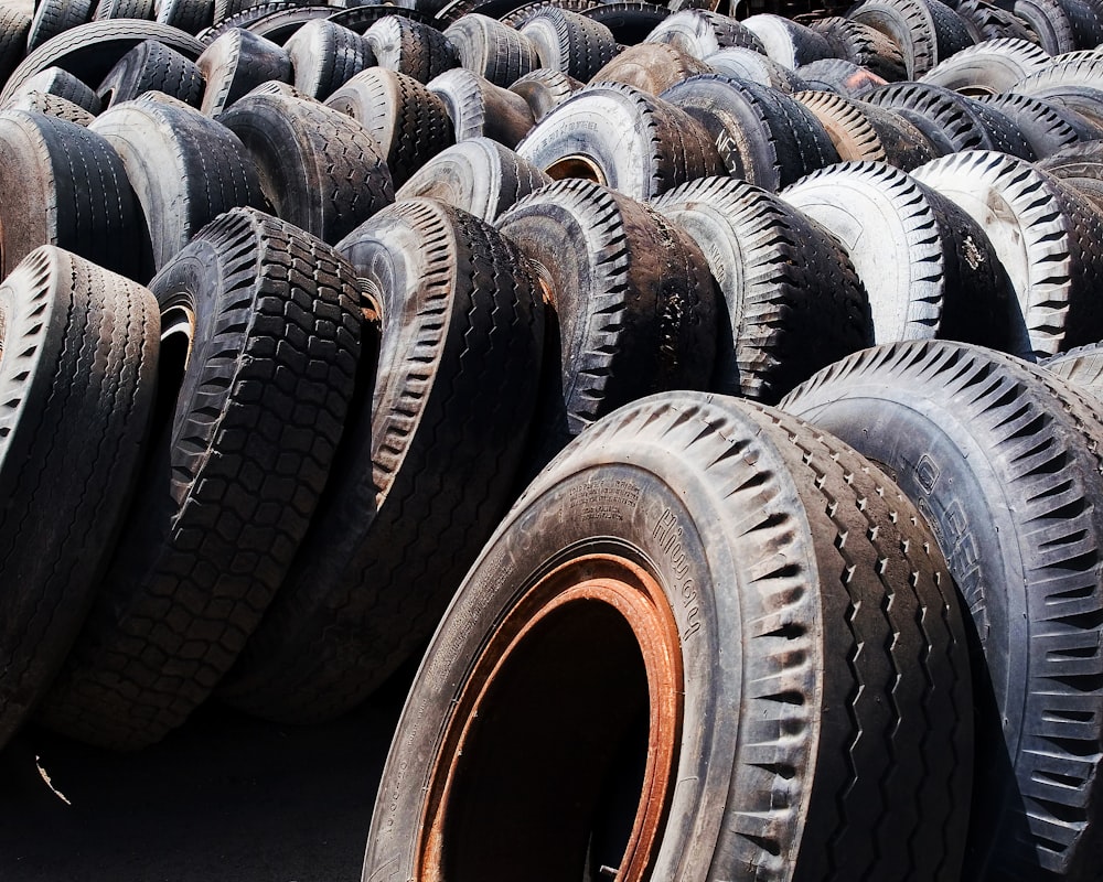 black and brown tire lot